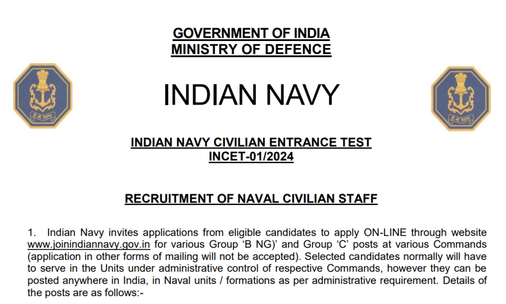 Indian Navy Recruitment 2024 | भारतीय नौदलात 741 रिक्त जागांसाठी भरती, लगेच करा अर्ज. 2 Indian Navy Recruitment 2024 Main
