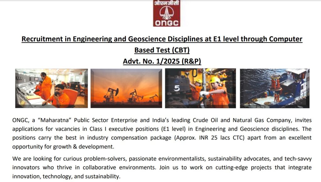 ONGC Recruitment 2025 | तेल आणि नैसर्गिक वायू महामंडळात भरती, असा करा अर्ज...! 2 ONGC Recruitment 2025 Main