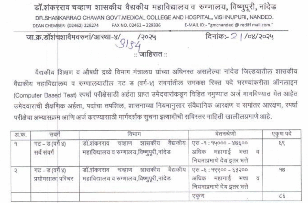 GMC Nanded Bharti 2025 Main